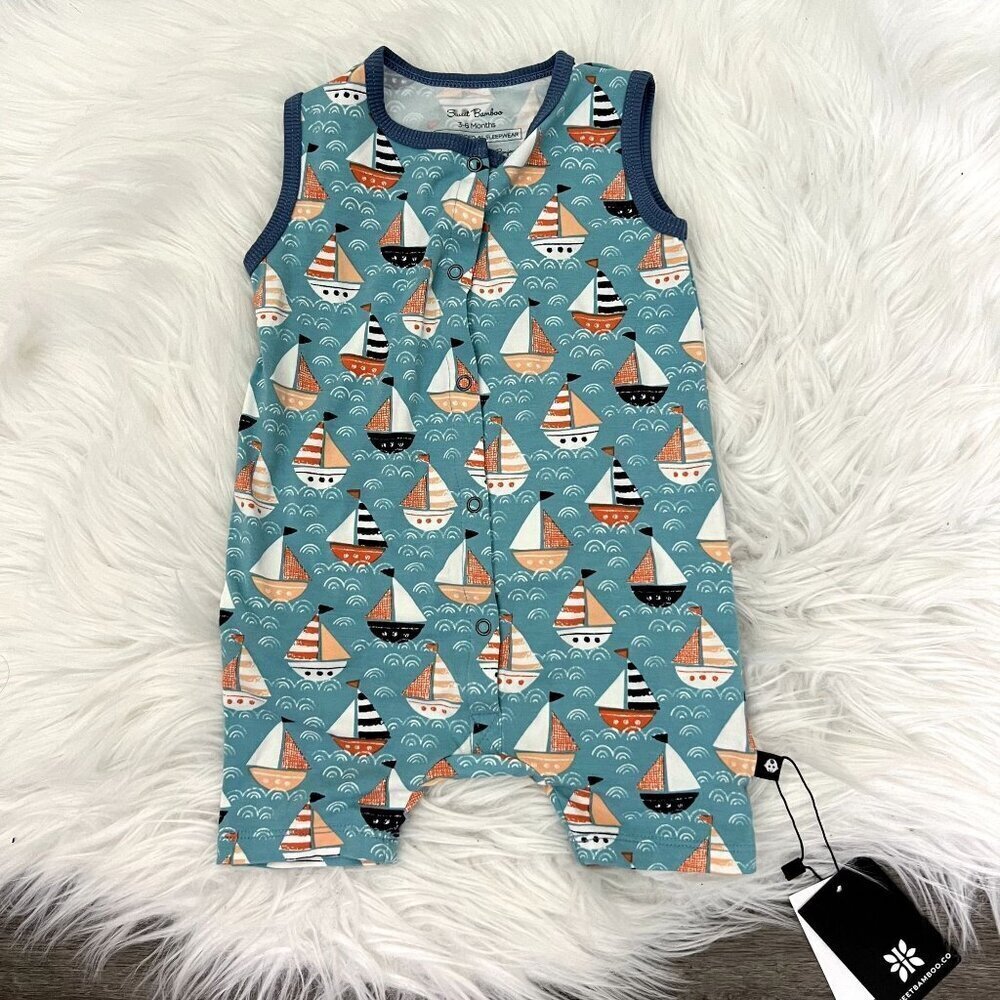 Sweet Bamboo 3-6M Sailboat Tank Shortie Romper